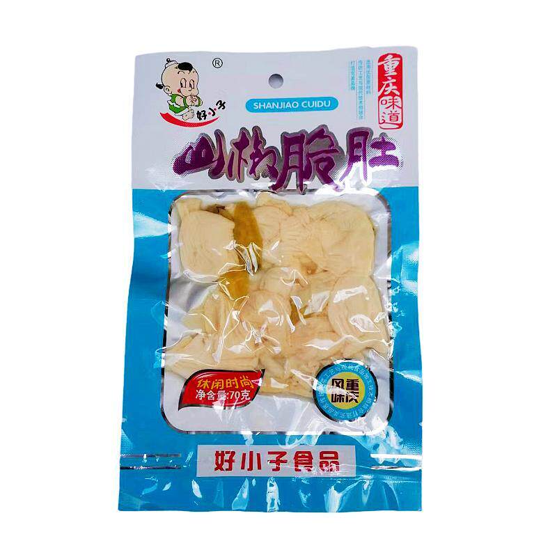 好小子食品70克泡椒山椒脆肚山椒鸡肉零食