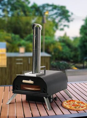 户外披萨烤炉木屑颗粒手动烧烤炉家用烘焙面包窑炉不锈钢PIZZA炉