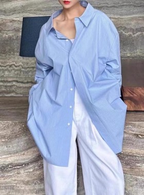 专柜正品新2025春季新款中长款宽松衬衫上衣5301110-1P27772-001