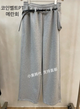 包邮LAKE-A/KONI韩国东大门 代购26春新款松紧腰口袋直筒休闲裤女