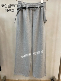 女 LAKE 26春新款 松紧腰口袋直筒休闲裤 代购 包邮 KONI韩国东大门