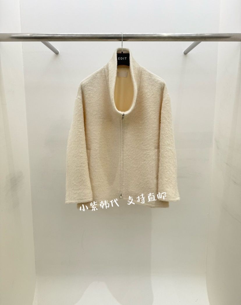 韩国东大门代购EDIT 25秋冬新款时尚百搭立领拉链宽松短款大衣女