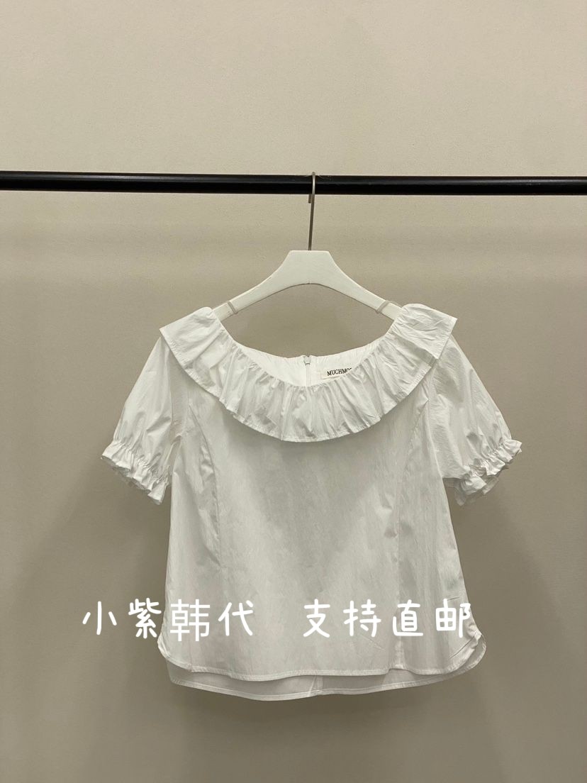 MUCH 韩国东大门代购2026春夏女装新款时尚荷叶边短袖衬衫上衣女