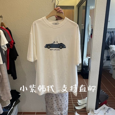 CHOI-L韩国东大门代购2026春季女装新款时尚洋气印花圆领短袖T恤