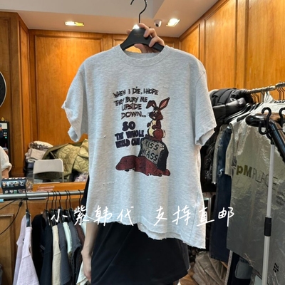 GARMENT韩国东大门代购26春季新款女装圆领字母卡通短袖T恤女