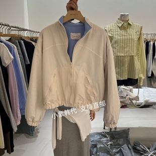 BAGUETTE-P韩国东大门代购 26春新款通勤百搭立领拉链长袖外套女