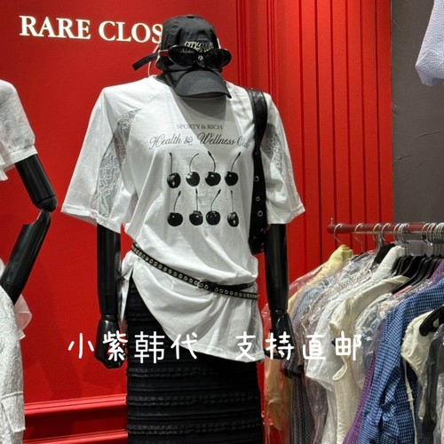 RARE CLOSE韩国东大门代购2026春夏女装新款圆领字母短袖T恤女
