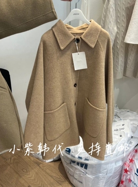 JINSIM韩国东大门代购2025秋季新款女装时尚百搭长袖毛呢大衣外套