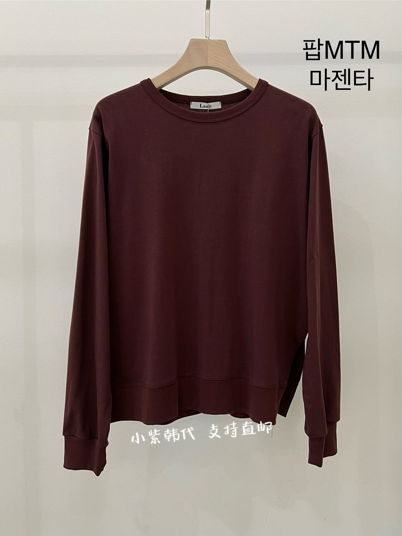 圆领净版休闲长袖卫衣女