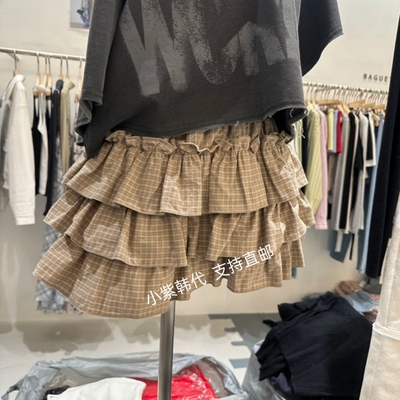 韩国东大门代购BAGUETTE-P26春新款甜美减龄松紧腰蛋糕裙半身裙女