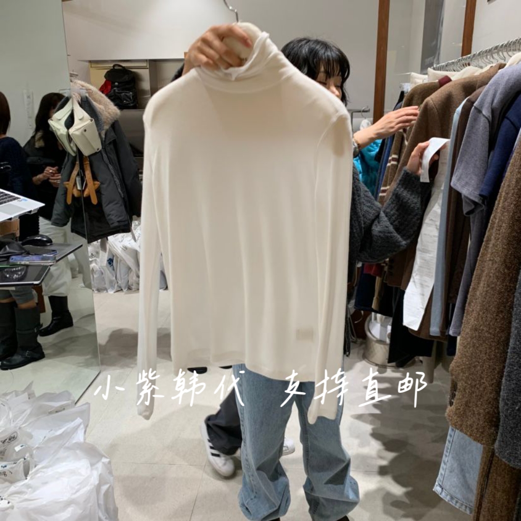 TEMPTING韩国东大门代购2025秋冬女装新款时尚百搭高领长袖T恤女