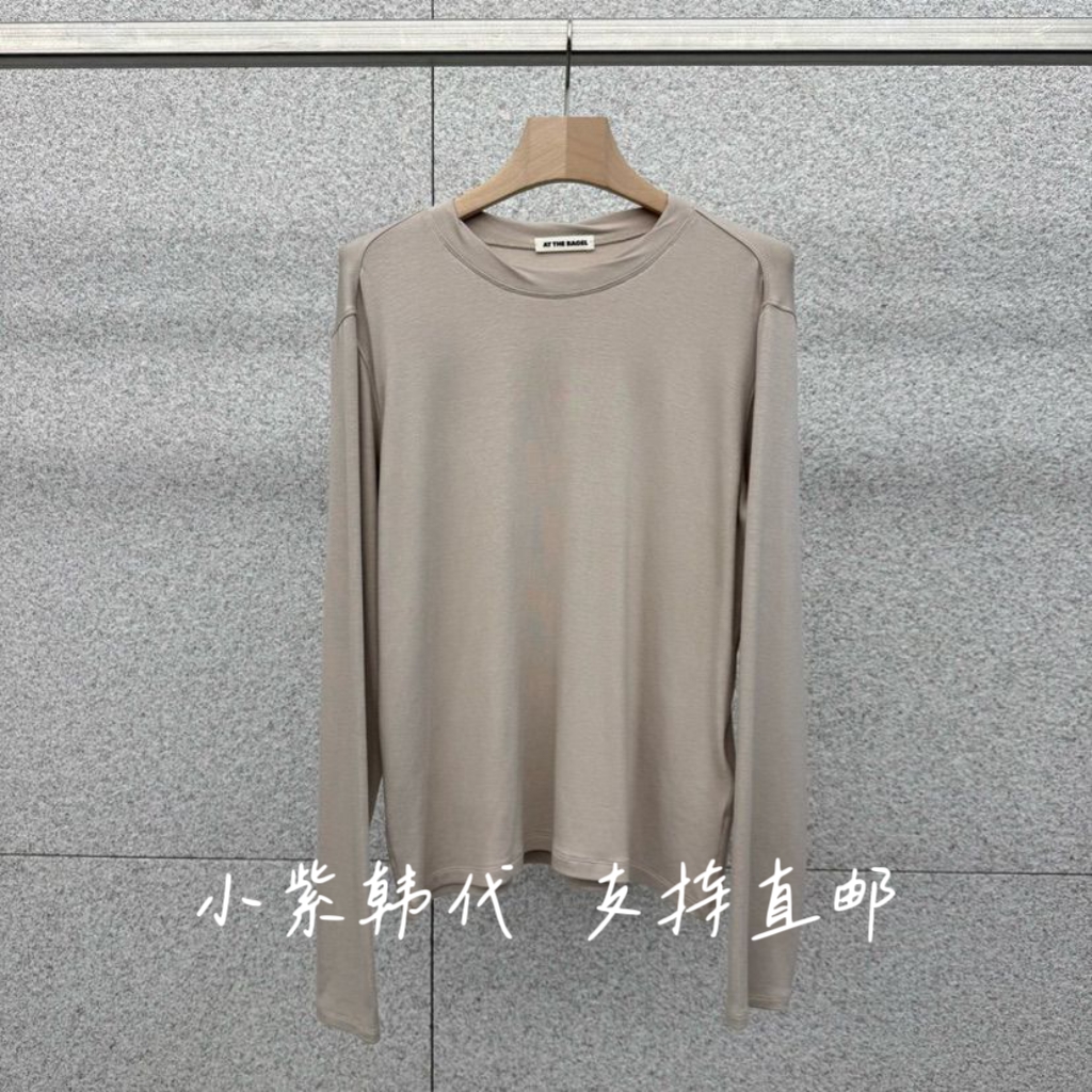 韩国ATTHEBAGEL圆领长袖T恤