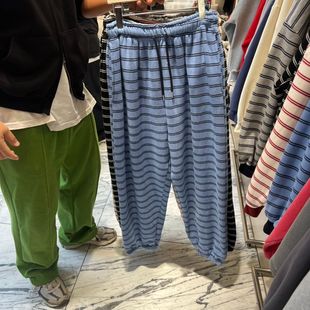 VOTUS韩国东大门代购2025秋冬装新款时尚百搭条纹休闲裤