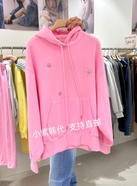 韩国东大门代购REPELLER26春新款时尚百搭连帽套头宽松休闲卫衣女