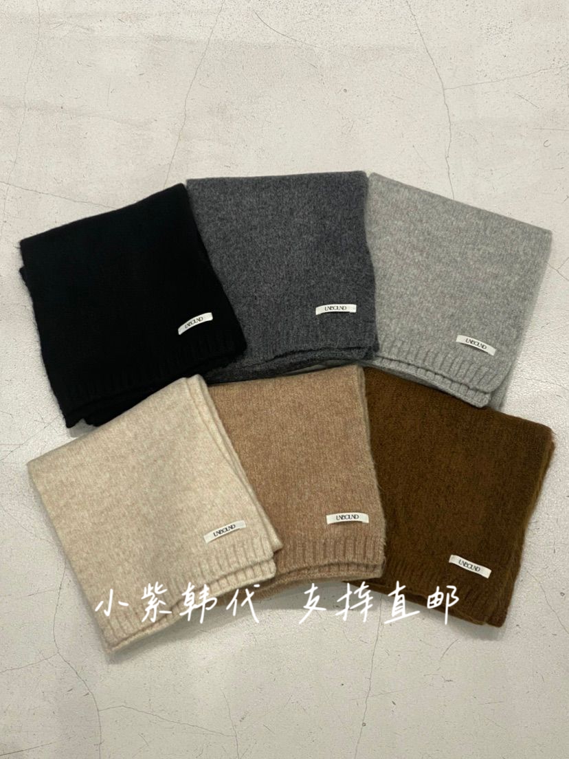 韩国东大门代购纯色针织围巾