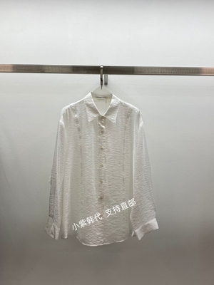 包邮韩国东大门代购WEARABLE-L 26春新款女装纯色翻领长袖衬衫女