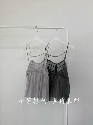 ANO-U韩国东大门代购26春夏女装新款纯色气质百搭吊带背心女