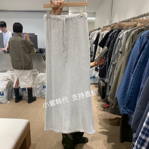 韩国东大门代购SE-LF SERVICE 26夏新款显瘦松紧腰抽绳半身长裙女
