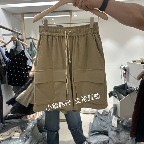 韩国东大门代购CONNAUGHT/DAILYJU-D 26夏新松紧腰口袋工装裤裙女