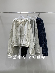 LOVE MOMENT韩国东大门代购2026春款女装新款洋气拉链连帽卫衣