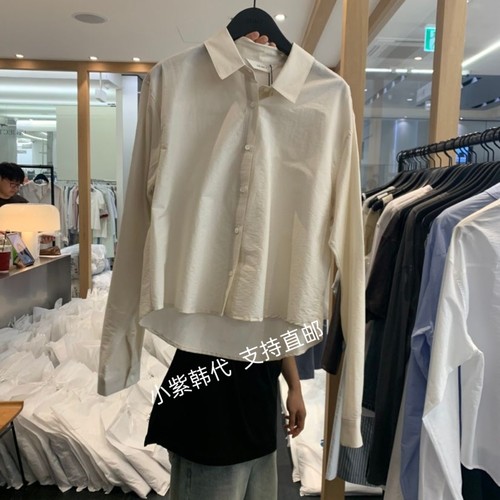 OBJECT 韩国东大门 代购26夏新款热卖经典纯色翻领长袖衬衫女