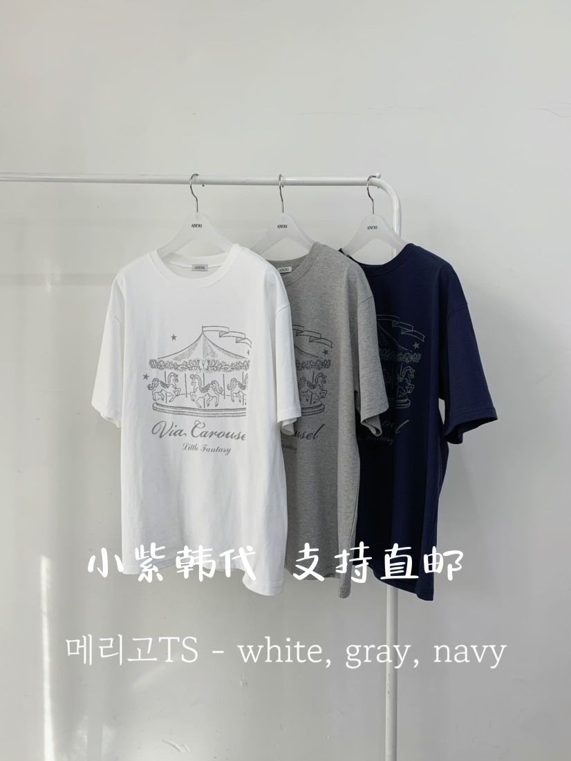 ANOU韩国东大门代购2026春夏女装新款时尚百搭圆领短袖T恤女
