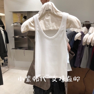 TEMPTING韩国东大门代购2026春女装新款纯色U领显瘦百搭背心女
