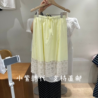 ASSEMBL-Y韩国东大门代26春季女装新款松紧腰蕾丝拼接系带半身裙