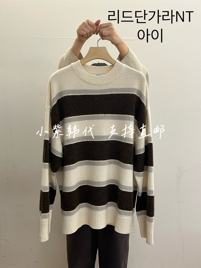 韩国TAEPE条纹长袖毛衣女