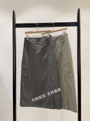 NDE韩国正品东大门 2026秋新款时尚百搭开叉显瘦工装长裙女