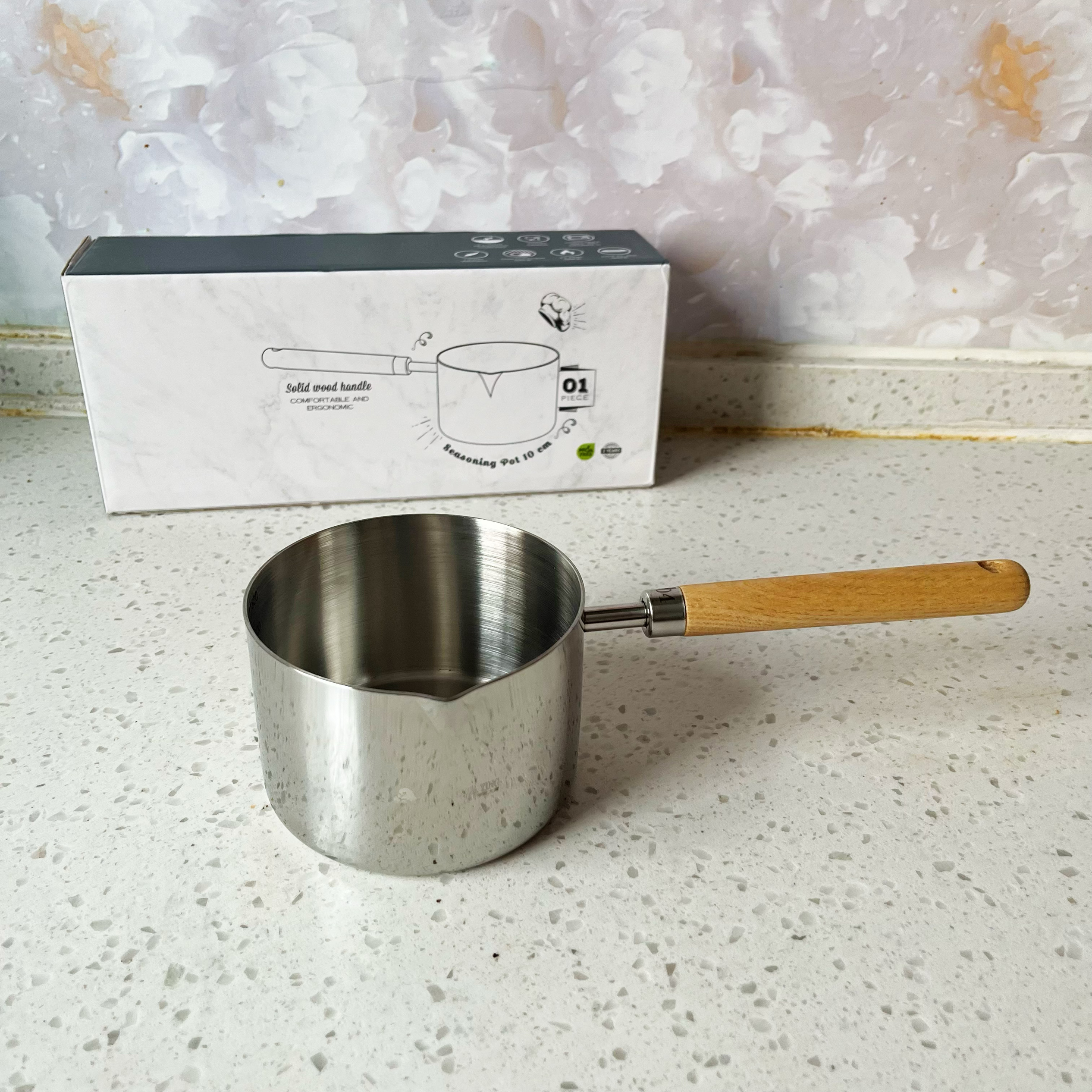 华玲大鹰304不锈钢泼油锅家用小型热油锅神器迷你淋油锅长柄小锅