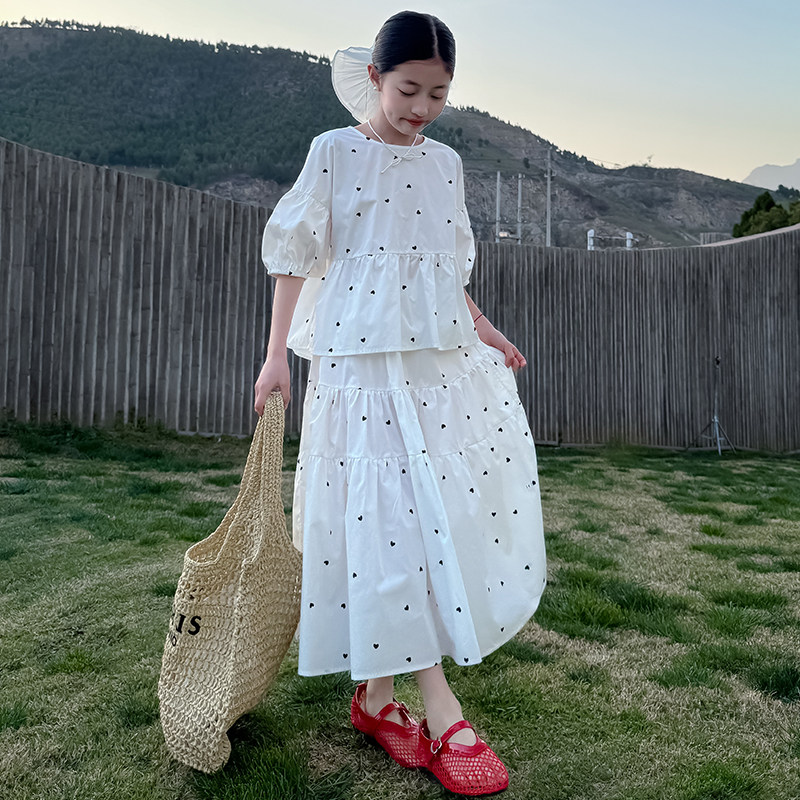 女童套装2026新款夏季儿童时尚韩版波点上衣洋气女孩半身裙两件套