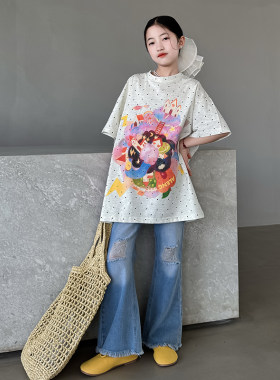 儿童裤子女2026新款夏季洋气女童宽松直筒裤韩版百搭小女孩牛仔裤