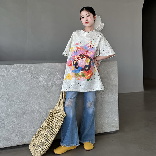 儿童裤子女2026新款夏季洋气女童宽松直筒裤韩版百搭小女孩牛仔裤