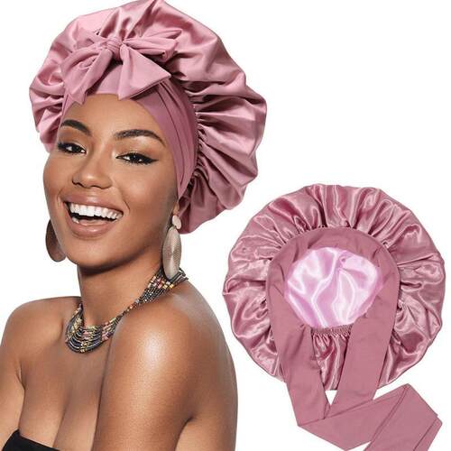 silk hair bonnet Satin Bonnets Cap Night Sleep Hat Hair Bon