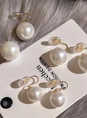 Pearl earrings and ear clips without ear holes for womenEar