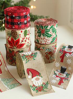 Christmas trees ribbons rattan wreaths, decorative ribbons