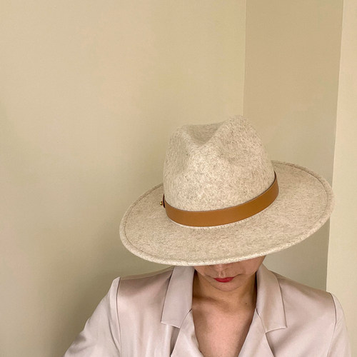 ［］澳洲时尚博主顶羊毛毡女帽子