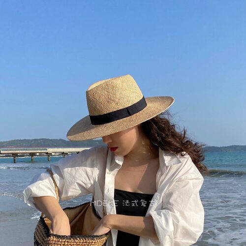 草帽出游法式女春夏便宜帽子