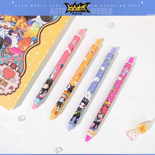 正版 凹凸世界动漫周边中性笔0.5黑色按动水笔游乐园盲盒签字笔