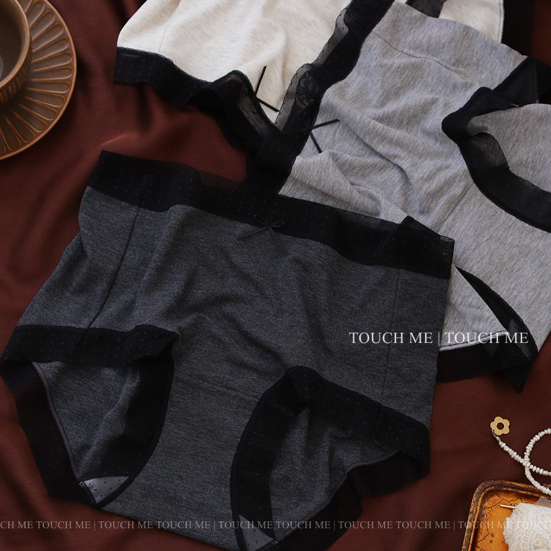 touchme法式复古灰色调内裤女士