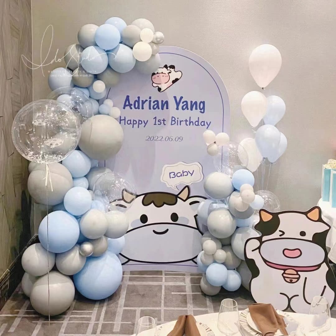卡通主题生日派对气球套装周岁背景布置装饰气球儿童生日布置
