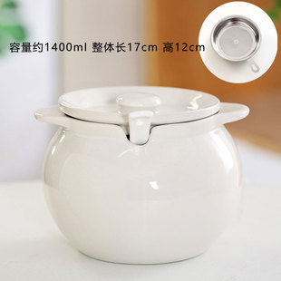 猪油罐家用陶瓷带盖带把手耐高温油泼辣子专用大号辣椒油调料罐子