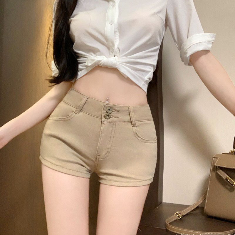 卡其色高腰包臀短裤女2026早春新款百搭修身显瘦热裤口袋靴裤黑色,女装/女士精品,休闲裤,淘宝优惠券,粉丝福利购,淘宝优惠卷