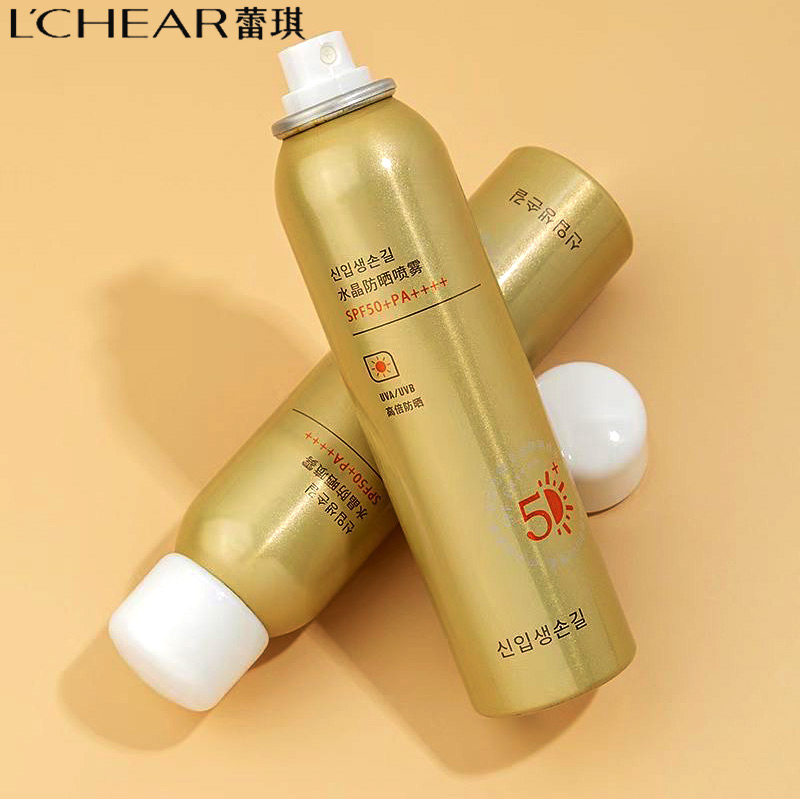 蕾琪水晶防晒喷雾隔离SPF50+++PA+++瓶防水全身透明不带美白自然