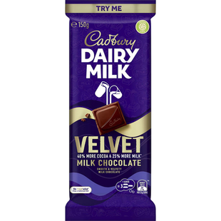 Cadbury Dairy Milk Velvet Block 150g 牛奶巧克力 澳洲代购