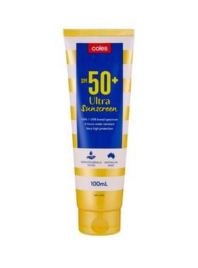 Coles SPF 50+ Sunscreen Ultra Tube  100mL 防晒霜 澳洲代购