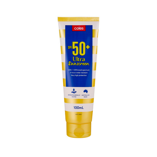 Coles SPF 50+ Sunscreen Ultra Tube  100mL 防晒霜 澳洲代购