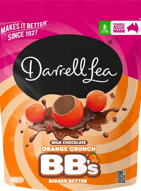 Darrell Lea Milk Chocolate BB's Orange Crunch 152g桔子味160g