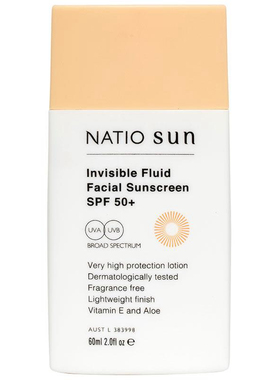 澳洲Natio Invisible Face Fluid Sunscreen SPF 50+ 60ml 防晒霜